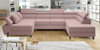 Stylefy Molinardi XL Wohnlandschaft Strukturstoff Rosa Rechts