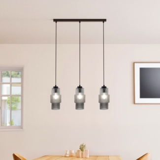 HOME DELUXE Hängeleuchte aus Glas YUKI - Rauchgrau