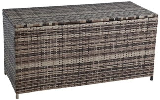 Polyrattan Auflagenbox Kissenbox Gartenbox 114 cm Aufbewahrungsbox Beige-Braun