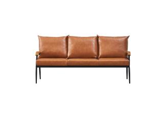 CLIPOP Sofa 3-Sitzer Couch, Kunstleder Weiches Lounge Sofa