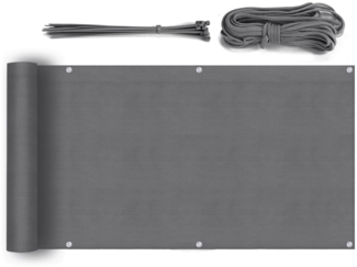 Balkon Sichtschutz Balkonabdeckung Balkonsichtschutz Balkonverkleidung blickdichte Windschutz, 90x300cm, Anthrazit
