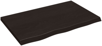 vidaXL Tischplatte Dunkelbraun 80x50x(2-4)cm Massivholz Eiche 3156420