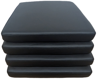 4x Sitzpolster LARISSA Kunstleder schwarz