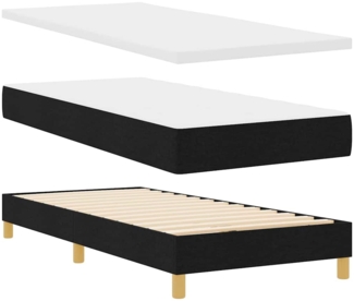 vidaXL Boxspringbett Schwarz und Weiß und Schwarz 100 x 200 cm Stoff 3341281