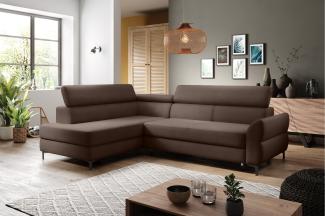 Stylefy Remondini Ecksofa Kunstleder Braun Links