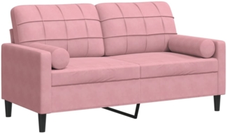 vidaXL 2-Sitzer-Sofa mit Zierkissen Rosa 140 cm Samt 3278222