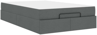 vidaXL Bettgestell mit Matratze Dunkelgrau 120 x 200 cm Stoff 3399481