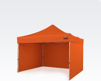 Faltzelt 3x3m - mit 3 Wänden - Orange