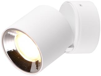 TRIO Leuchten LED Deckenstrahler, Dimmfunktion, LED wechselbar, Warmweiß, Wandstrahler innen, dimmbar über Schalter, Aufbauspots Weiß, Ø 9cm