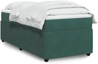 vidaXL Boxspringbett mit Matratze Dunkelgrün 90x190 cm Samt 3285611