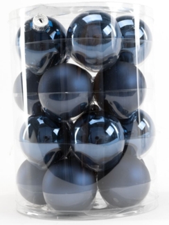 TrendLine Weihnachtskugeln aus Glas Ø60mm nachtblau 20Stk Christbaumkugeln Xmas