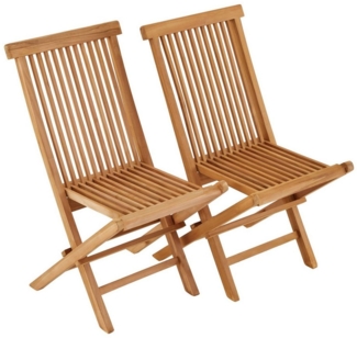 CARO-Möbel Gartenstuhl PALMAS (2 St), Gartenstuhl 2er Set Gartenstühle Balkonstühle teak