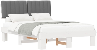 vidaXL Bettgestell mit gepolstertem Kopfteil Hellgrau 140x190 cm 877498