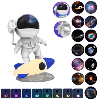 Jibenhome LED-Sternenhimmel 13-in-1 Astronauten Sternenprojektor, HD Planetarium Galaxie Nachtlicht, 8+1 Farben, 360° Drehbare Filmprojektionslampe