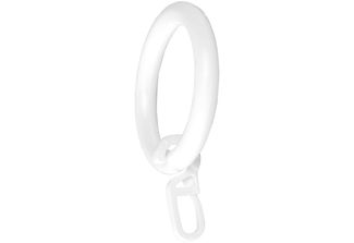 Bestlivings Gardinenstange, 1-läufig, Gardinenring - weiß - Ø40mm, Gardinenring (silber) Ø40mm , Gardinenringe Ø40mm inkl. Faltenleghaken