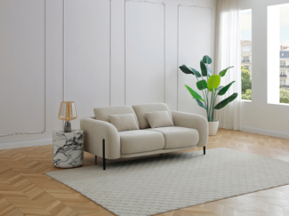 Vente-unique - Sofa 2-Sitzer mit verstellbarer Rückenlehne - Stoff Beige - ARAVIO