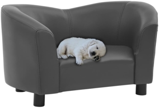 vidaXL Hundesofa Grau 67 x 41 x 39 cm Kunstleder 170948