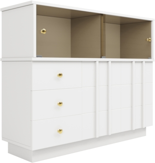 ComfortXL Sideboard O3097, Holzwerkstoff, Weiß, 120 x 33 x 95 cm