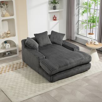 MODFU Schlafsofa Modernes Cord-Schlafsofa,Schlafsofa,mit 3 weiche Kissen, Modernes Cord-Schlafsofa Cloud Couch, Ergonomisch mit 3 Kissen, Kein Aufbau nötig, 150 kg Belastbarkeit, Ideal für Wohnzimmer, Büro & Schlafzimmer, mit Relaxfunktion