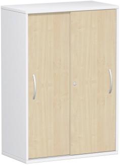 Schiebetürenschrank Oberboden 25 mm, 80x42x118cm, Ahorn Weiß