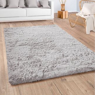 Paco Home Hochflor-Teppich Silky 591, rechteckig, Höhe: 37 mm, Uni-Farben, besonders weich und kuschelig
