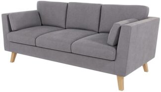 S-Style Möbel 3-Sitzer Sofa Angeles mit Holzfüßen im skandinavischen Stil, mit Wellenfederung
