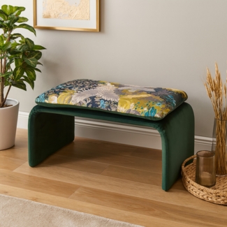 HTI-Living Vance Dreamy Forest Grün Polsterhocker B/H/T 61 x 34,5 x 40 cm