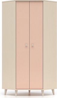 Lomadox Eckschrank MODICA-131 in sandbeige mit rosa, fühlbare Struktur, Softlcose, 2-türig