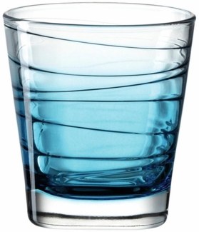 Leonardo Trinkglas Vario Struttura, Becher, Wasserglas, Kalk-Natron Glas, blau, 250 ml, 026838