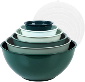 BoxedHome Grün Rührschüsseln Set mit Deckel 12er-Pack Mixing Bowl Set