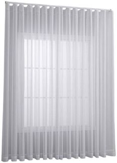 Gardinenbox Gardine (2 St), Multifunktionsband, transparent, Cationic, Voile Batist mit Wellenband »Wien« 2025100-2