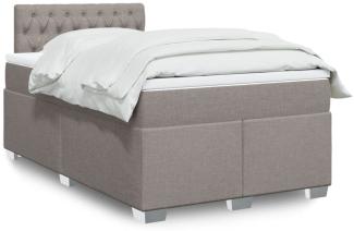 vidaXL Boxspringbett mit Matratze Taupe 120x200 cm Stoff 3288166