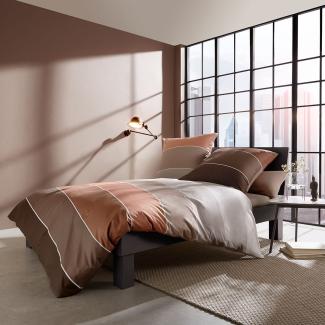 Fleuresse Mako-Satin Bettwäsche Modern Life Helder chocolate | 200x220 cm + 2 x 80 x 80 cm