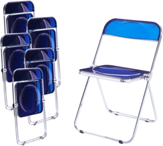 Klappstuhl Pornainen 6er Set Dunkelblau, transparent [en. casa]