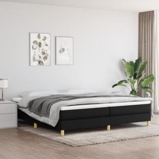 vidaXL Boxspringbett mit Matratze Schwarz 200x200 cm Stoff, Härtegrad: H2 [3144201]