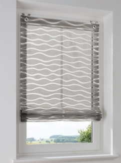 Rollo Raffrollo, heine, halbtransparent, Ösen mit Fensterhaken