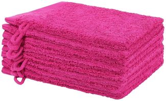 NatureMark Waschhandschuh 10er-Set Frottier Waschhandschuhe, 100% Baumwolle (10-St), Premium Frottier Waschhandschuhe, 15x21cm, Pink