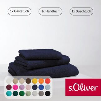 s.Oliver Handtuch Set s.Oliver, Premium Qualität, 600 gr/m², Walkfrottier (Set, 3-St), 1 Gästetuch 30x50 cm, 1 Handtuch 50x100 cm, 1 Duschtuch 70x140 cm