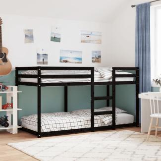 vidaXL Etagenbett Schwarz 90x200 cm Massivholz Kiefer