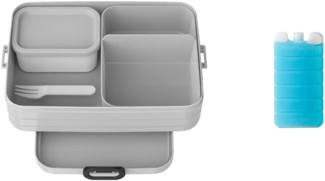 Mepal 2-tlg Limited Edition Bento-Lunchboxen Cool Down Set Take A Break Groß – Brotdose mit Fächern, geeignet für bis zu 8 Butterbrote, TPE/pp/abs, 0 mm Cool Grey / Grau