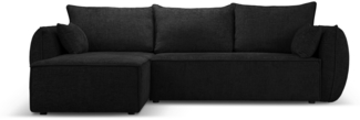 Micadoni Ecksofa Kaelle 4-Sitzer mit Schlaffunktion Chenille Schwarz Links