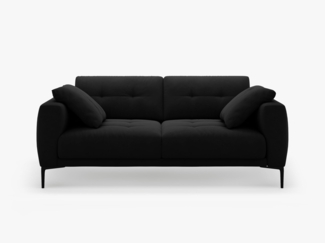 Micadoni Sofa Bemy 2-Sitzer Samt Schwarz