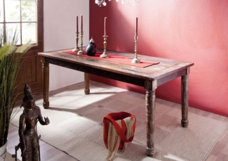 Massivmoebel24 Esstisch FABLE (150 x 80 x 76 Altholz, Esstisch Esszimmertisch aus Altholz im Vintage-Stil)