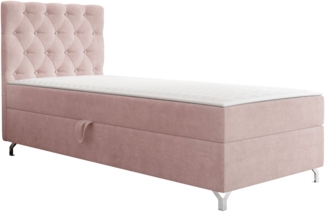 mirjan24 Boxspringbett mit H3-Matratze Cylio I (Manila Seite: Links), rosa, 80x200 cm