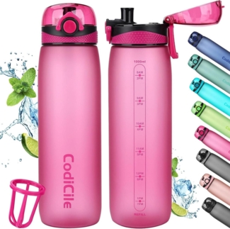 Trinkflasche 1L BPA-Frei, Auslaufsicher, Tritan Sportfilter Fitness