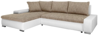 Beautysofa Polsterecke mit Schlaffunktion Teo L, L-Form Ecke Sofa Relaxcouch, Polsterecke mit Schlaffunktion Bettkasten, stilvoll Wohnzimmersofa aus Webstoff und Kunstleder