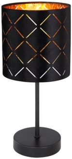 Tischleuchte, Dekorstanzungen, Samt, schwarz, H 35 cm