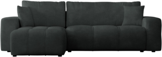 Mirjan24 'Furyn' Ecksofa mit Bettkasten und Schlaffunktion, L-Form, schwarz, 244 x 145 x 82 cm