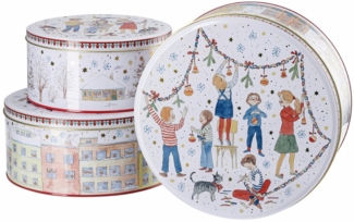 Hutschenreuther Keksdose Sammelkollektion 2024 Weihnachtsleuchten Plätzchendosen Set3, Metall