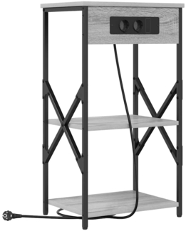 vidaXL Nachttisch mit Regal Grau Sonoma 41 x 31 x 76 cm Holzwerkstoff 859531